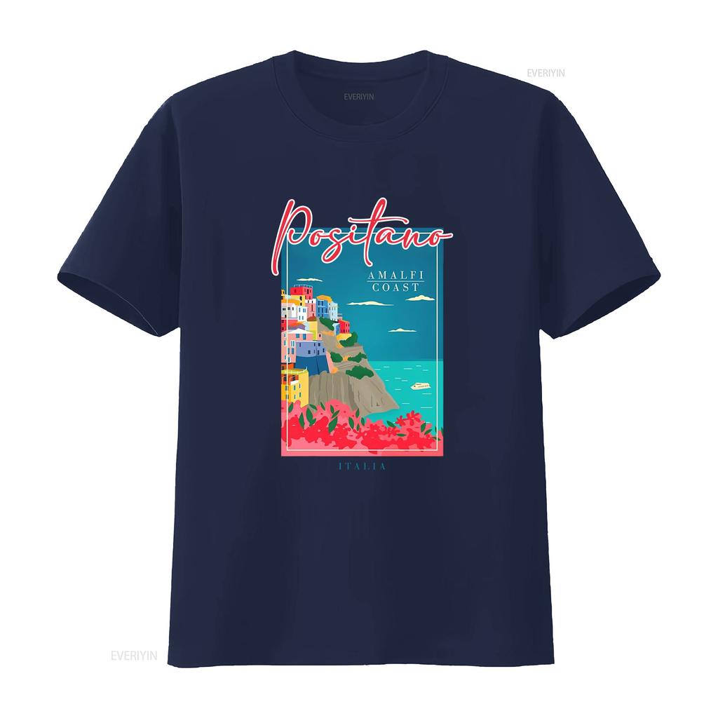 Positano T-Shirt Italien Amalfiküste Italia Kleidung Tourist vintage Gewaschen Mode Stilvoll Bequem Grafik Unisex Leicht