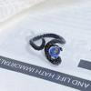 Dark Series Personality Trendy Cool Love Open Ring Irregular Inlaid Zircon Punk Retro High Sense Ring Woman