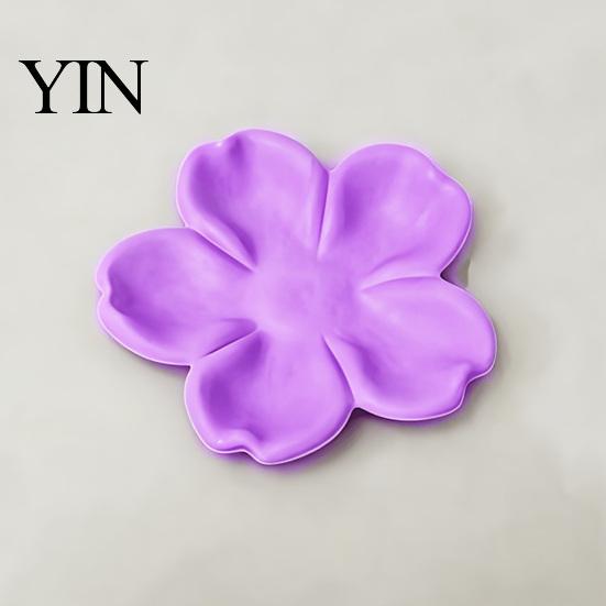 Delicate Desktop Accessory Tray 3D Printed Flower Shaped Jewelry for Rings Necklaces, Decorative Minimalist PLA Storage Plate Organizer, Compact