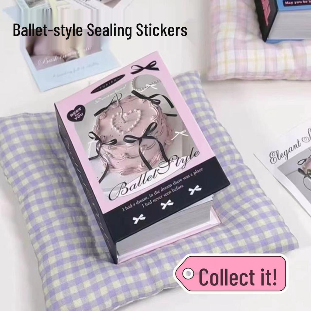 Ballet Style Butterfly Ribbon Matte Self-Adhesive Stickers for Gift and Outing Packaging