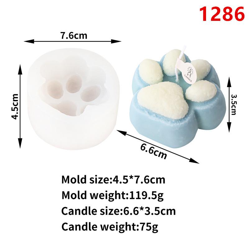 3D Roundness Embossed Love Cat Silicone Soap Mold DIY Cat Paw Candle Soap Mould Chocolate Cake Baking Tools Home Decor Gift