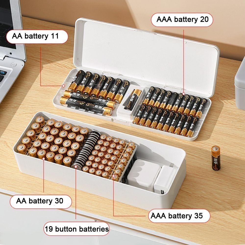 Fall Prevention Battery Case Plastic Data Cable Case Durable Battery Storage Box  Home