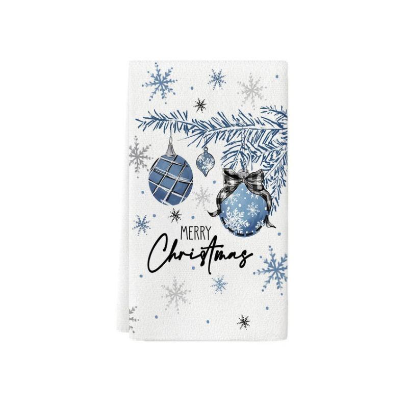 Hand Towels Christmas Printed Kitchen Towels Absorbent Microfiber Dishwashing TowelsGift Tea Towels