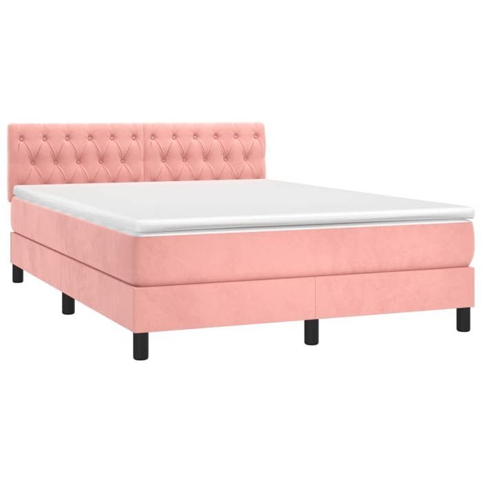VidaXL Sommier à Lattes de Lit avec Matelas et LED, Lit Rembourré, Lit Double, Lit Adulte de Chambre à Coucher Intérieur, 3134584