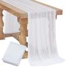 Flowy Drape Sheer Gauze Table Runner Rustic Boho Burgundy Blush Pink for Wedding Party Baby Bridal Shower Dining Table Decor 5
