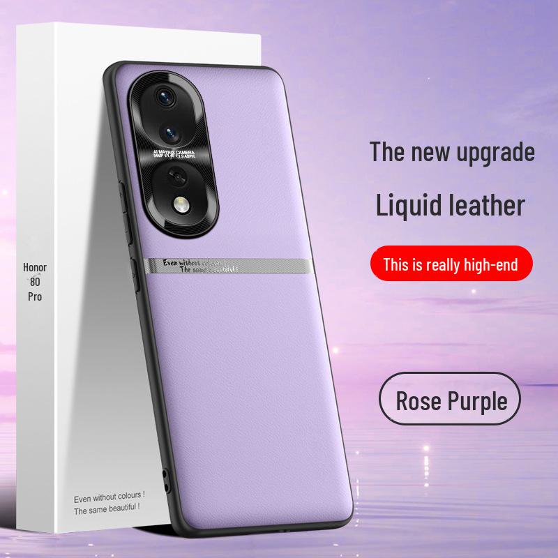 Protective Liquid Leather Case for Honor 80 Pro, Anti-fall and Anti-fouling, Available for Individual Purchase.