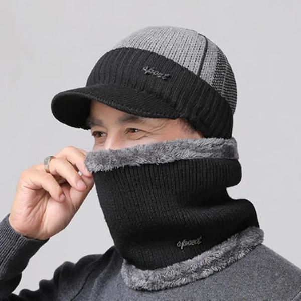 Warme Wintermütze für Herren, lässige weiche Beanie für Männer, Wollmütze mit Futter, hochwertige Motorhaube, Strickmütze