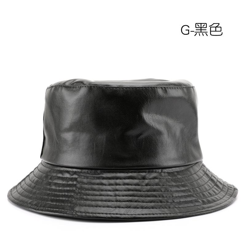 

Капелюх особистість однотонний шкіряний капелюх-відро вуличний особистість теплий і холодний сонцезахисний капелюх чорний