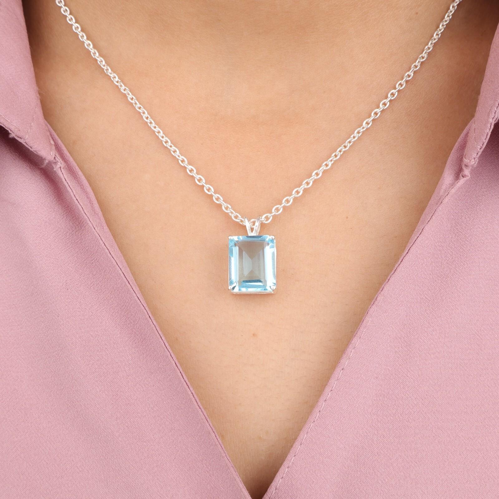 

Sky Blue Topaz Gemstone 925 Sterling Silver Jewelry Pendant 0.69 Birthday Gift PP-58-7