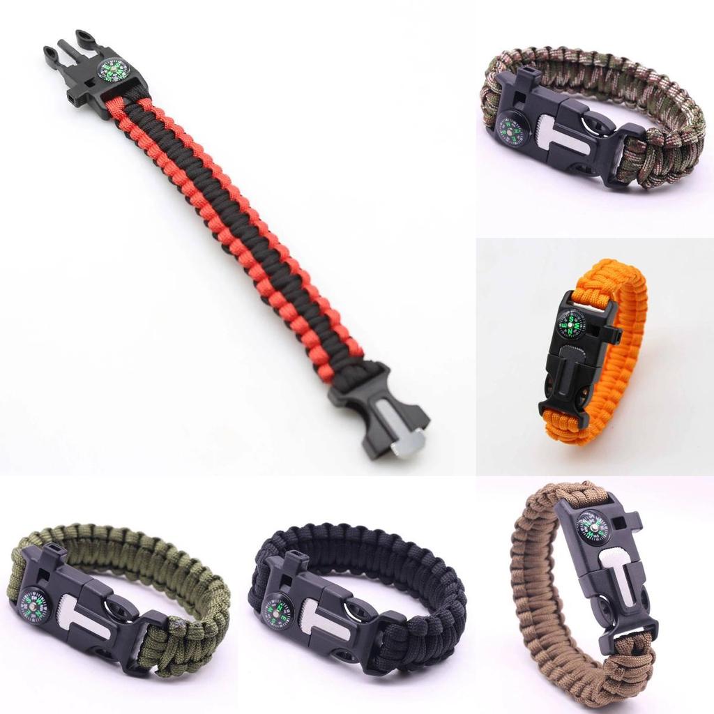 Přežití Paracord Náramky s Píšťalkou Kompasem Zapaľovačem Pro Nadšence Venkovních Dobrodružství