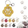 Cute Cat Claw Hair Keychain Creative Puppy Pet Hair Storage Bag Keyring PU Leather Dogs Paw Pendant Hanging Accessory