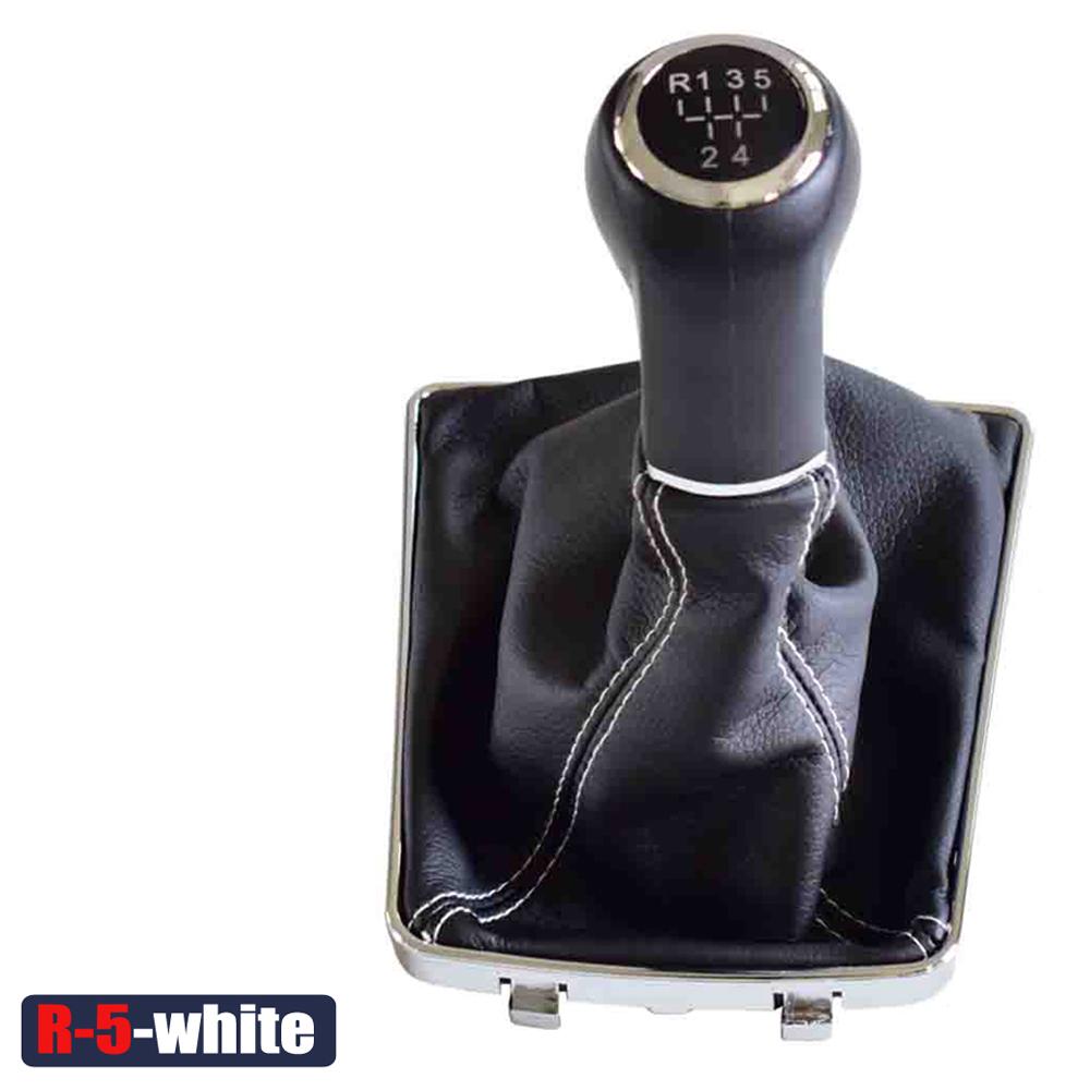 White / Black Stitch Leather Shifter Boot Protector For OPEL ASTRA III H 1.6 VAUXHALL 2004 2005 2006-2010 Gear Shift Knob