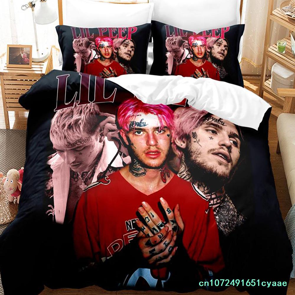 Popular Lil Peep Bedding Set Single Twin Full Queen King Size Bed Set Adult Kid Bedroom Duvetcover Sets Anime Parure De Lit Bed