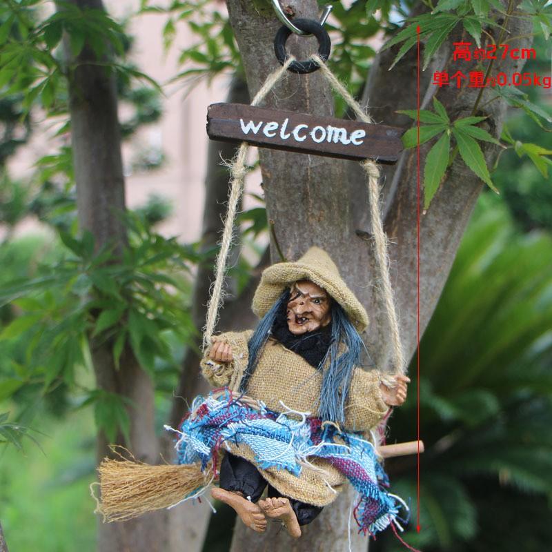Halloween Witch Broom Door Hanging Decor Party Bar KTV Store Entrance Decoration