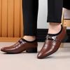 Shoes for Men Fashion Pointed Toe Leather Dress Shoe Autumn Slip on Oxfords Shoes for Men Wedding Party Office Business Footwear