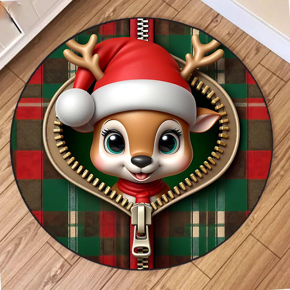 Frohe Weihnachten Runder Bereichsteppich Schlafzimmer Küchenmatte Reißverschluss Ist Interessant Boden Badezimmer Wohnzimmer Homeoffice Flur Teppich