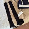 Spring and Autumn Atmosphere Knee-high Socks That Don't Fall Off, Sweet and Slimming Long Socks with Linen Patterns for Women