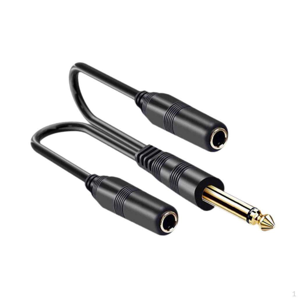 6.35mm Y Splitters Cable ,Male To 2 Female Adapter Speaker Cable, Jack Connector for Studio