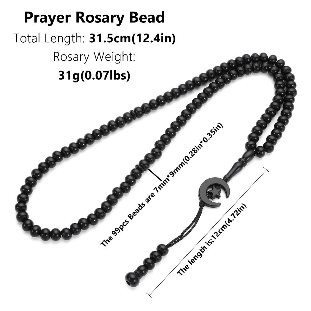 2pcs Engraved Muslim Tasbih 99 Beads Muslim Islam Necklace New 99 Prayer Beads