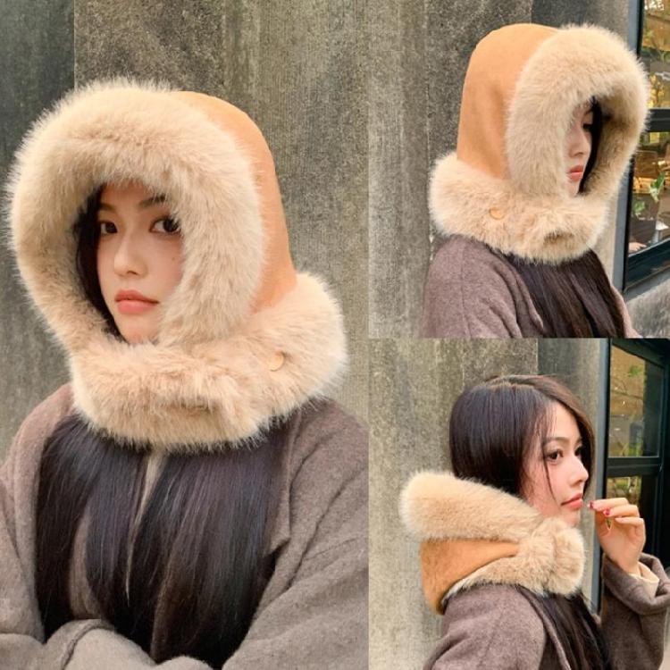 Adult Plush Earflap Hat Outdoor Windproof Ear Protect Furry Hat for Outdoor