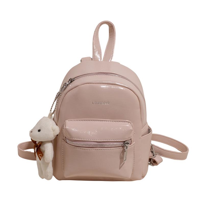 

Cute cartoon bear pendant backpack summer new hand carry shoulder bag large capacity backpack one size fits all розовый
