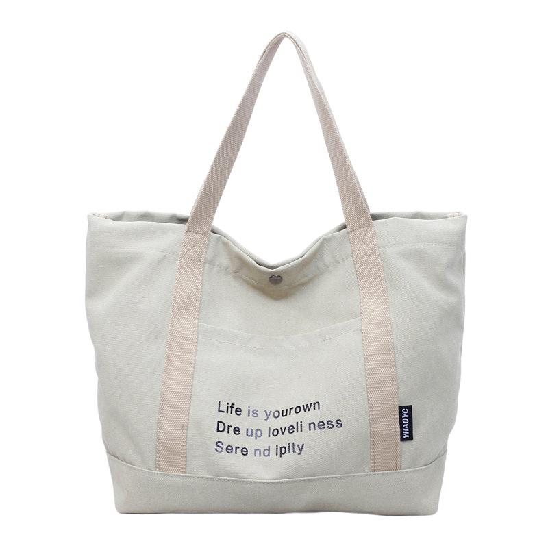 

2026 Women s Retro Canvas Tote – Versatile, Large Capacity, Handheld or Single Shoulder Commuting Bag бежевый