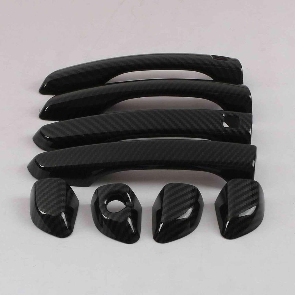 For Hyundai Elantra 2017 2018   LHD ABS Carbon Fiber Black Car Door Handle Cover Trims Sticker Car Styling Accessories