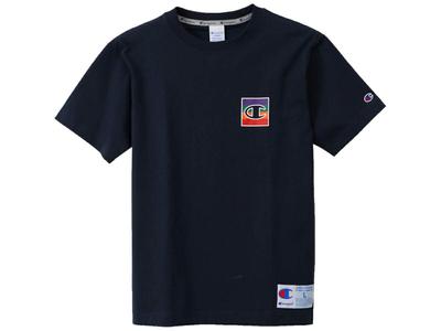Champion Short Sleeve Graphic Logo Back Jock Size M Men's T-Shirt, 100% Cotton, Print, Print, Tag, Navy, (C3-Q302)