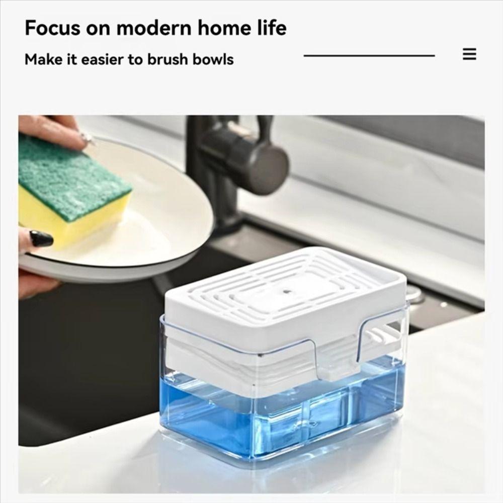 Multi-functional Press Dishwashing Soap Box Sponge Holder Kitchen Sink Organizer Rack  Kitchen Sink