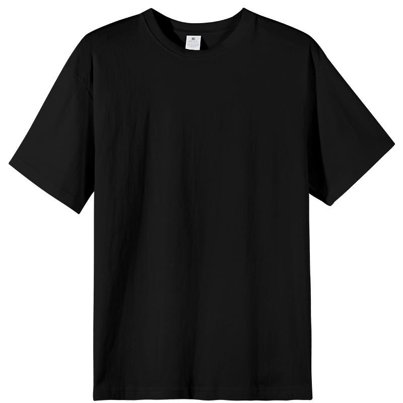 

Футболка унисекс из хлопка CVC плотностью 180 г, черного и белого цвета с коротким рукавом, свободного кроя, в американском стиле, повседневная, с небольшим воротником и плотным материалом. M чёрный