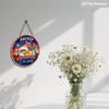 2D Flat America 250th Birthday 1776-2026 Wooden Hanging Sign, Patriotic Round Plaque with Bald Eagle, Statue of Liberty & Fireworks, USA Independence