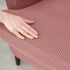 Sloping Arm Wing Back Chair Covers Elastic Anti-dirty Armchair Sofa Covers Polar Fleece Sofa Slipcover with Seat Cushion Cover