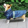 Pet Raincoat with Reflective Strip Waterproof Dog Rain Coat Jacket with Leash Hole Adjustable Hooded Dog Rain Coat for Small Medium Dogs