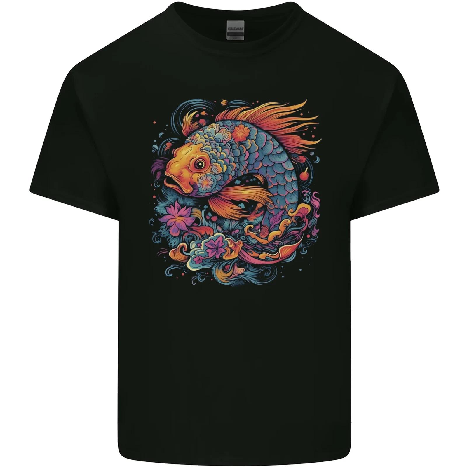 Psychedelic Koi Carp Fish Kids T-Shirt Childrens S