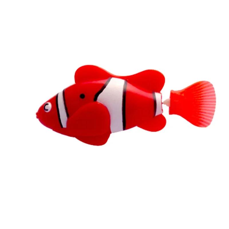 

Baby Shower Toys LED Electric Simulation Fish With Light Water Swimming Fish Tank Ornaments Pet Playing Toys