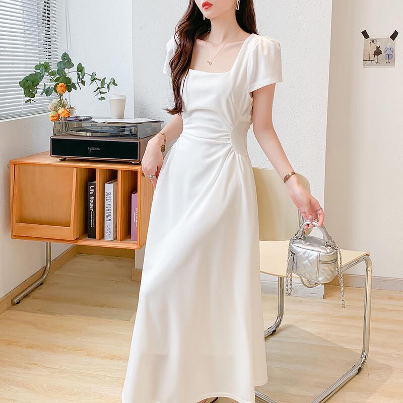 

Mocana French Style Square Neck Short Sleeve Long Dress XL