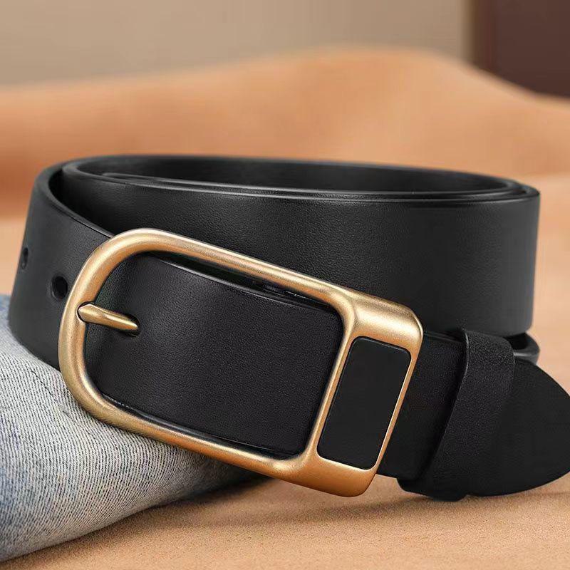 

Оригинальный мужской ремень Paul POLO с пряжкой и функцией Free Punch. 3.3 width, gold buckle, 110cm чёрный