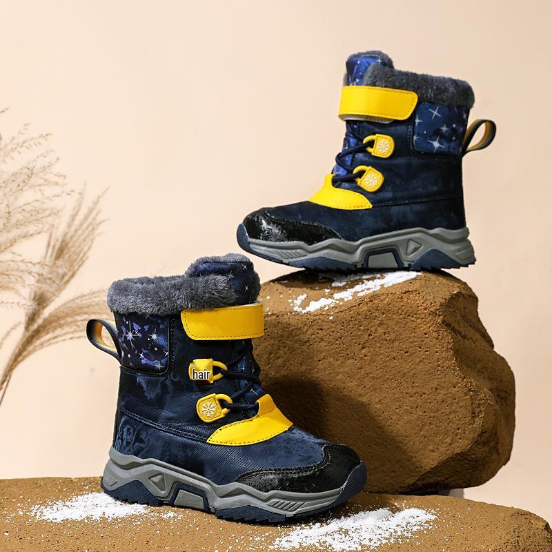 Northeast Kids' Fleece-Lined Winter Snow Boots - Warm, Thick Cotton Footwear for Boys & Girls