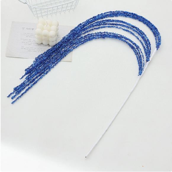 Sequin Glitter Christmas Party Branch Sticks Decoration White Artificial Plant Tassel Wheat Ears for Xmas Tree Ornament Supplies