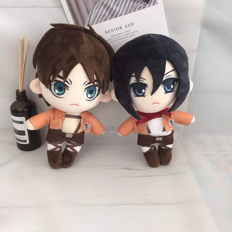 Attack On Titan Levi Ackerman Plush Doll Toy Eren Mikasa Ackerman Cute Soft Stuffed Pillow Birthday Gift 20cm