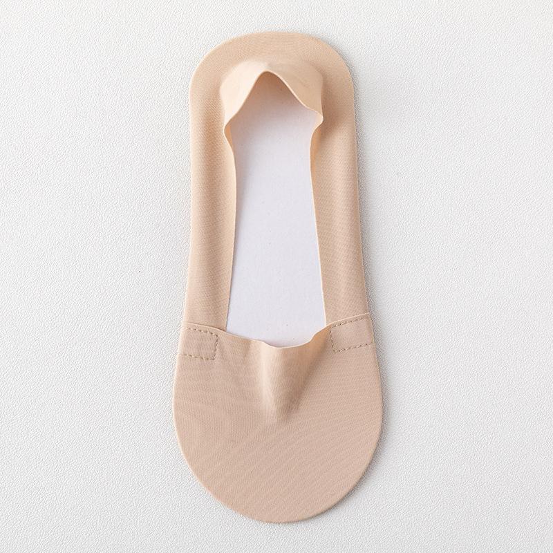 5 Perechi de Șosete Invizibile de Vară Subțiri cu Talpă de Bumbac, Mătase de Gheață Răcoroasă, cu Gură Joasă