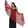 50*180cm with Fringed Women's Sparkling Sequin Lace Deco Scarf, Shawl Wraps For Evening Dress Mesh Shawls Capes For Party