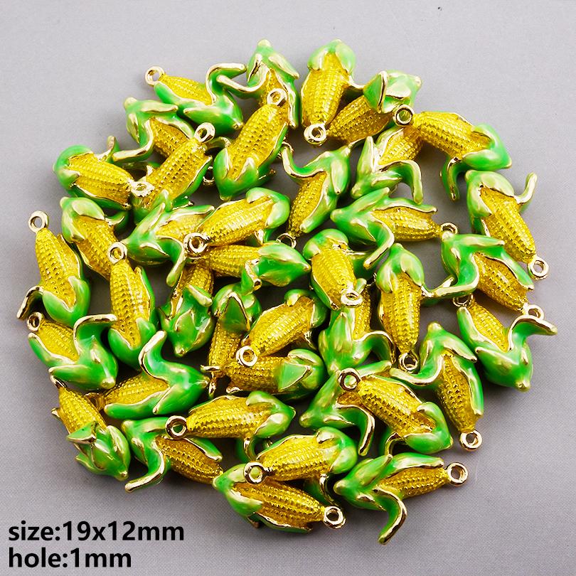 3D Fruit/Animal Enamel Charms For Jewelry Making Supplies Cherry Pea Lobster Corn Pendant Charm DIY Earrings Keychain Materials