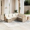 VidaXL Garden Lounge Set with Cushions 7 Pcs, Patio Sofas, Patio Furniture Set, Outdoor Furniture, Beige 3265328