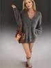 Autumn/Winter Plus Size V-neck Mink Velvet Knitted Cardigan