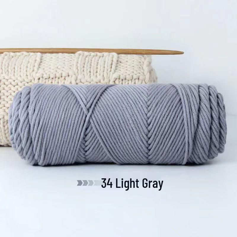 8-Strand Cotton Wool Yarn for Scarf DIY - Thick, Soft Thread with Silk Elements