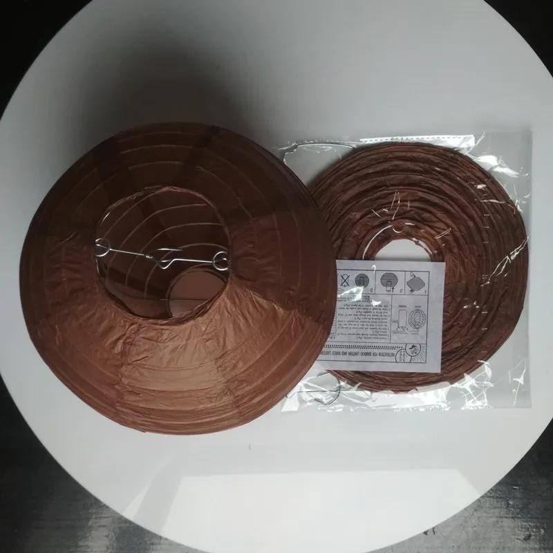 10-Inch Round White Paper Lantern, Red Mid-Autumn Festival & Wedding Decoration