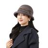 New Elegant Bucket Hat Women's Autumn and Winter Basin Hat Versatile Crimped Warm Woolen Hat