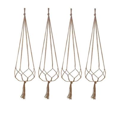 Packung mit 4 Blumenampelhalter Wiederverwendbar Innen Außen Garten Terrasse Vorgarten Dekorative Pflanztopf Hängeseil