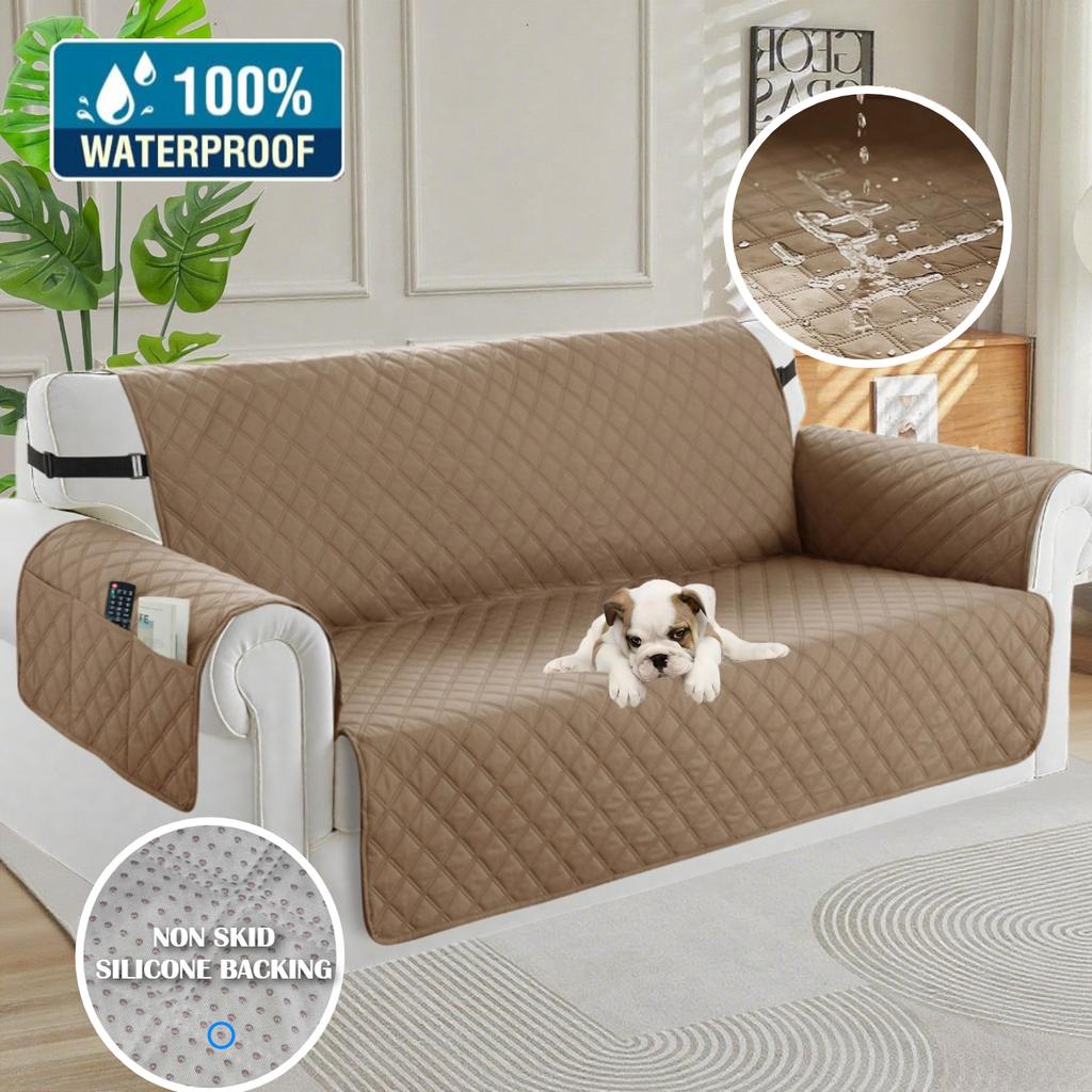 100% Waterproof Couch Covers Sofa Cover Non-Slip Sofa Slipcover with Elastic Straps Sofa Protector Furniture Cover for Pets Dogs